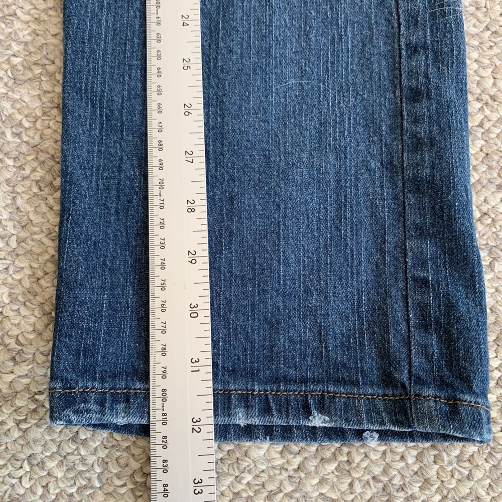 Garnet Hill Jeans Blue Denim Embroidered Dandelion Flower Women 14 Boho Festival - Picture 11 of 16
